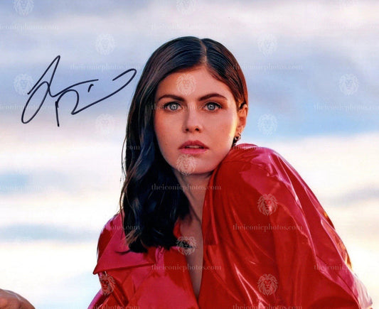 Iconic signed photograph of Alexandra Daddario from her The White Lotus era curated by The Iconic Photos