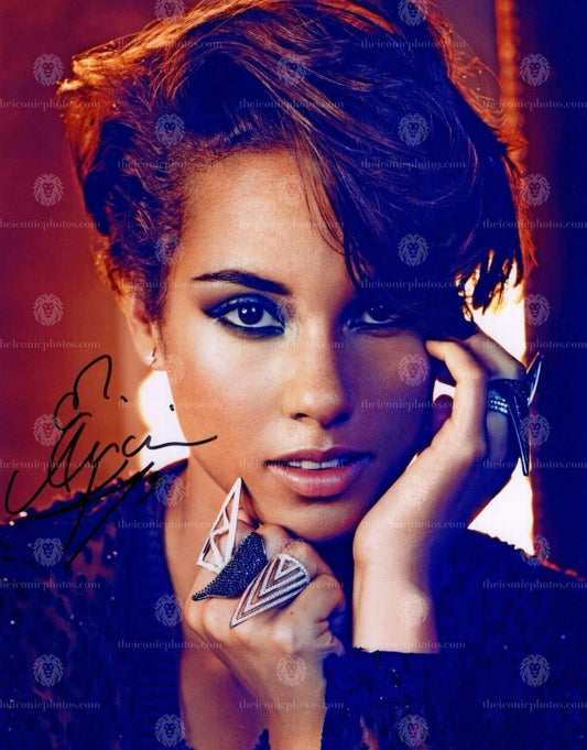 Iconic signed photograph of Alicia Keys curated by The Iconic Photos