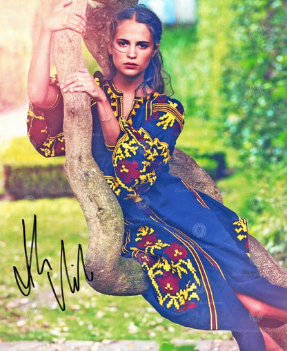 Iconic signed photograph of Alicia Vikander curated by The Iconic Photos