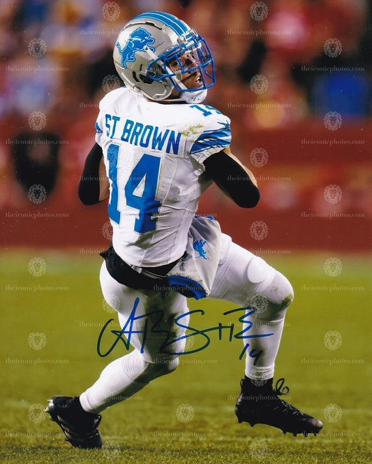 Iconic signed photograph of Amon-Ra St. Brown with the Detroit Lions curated by The Iconic Photos