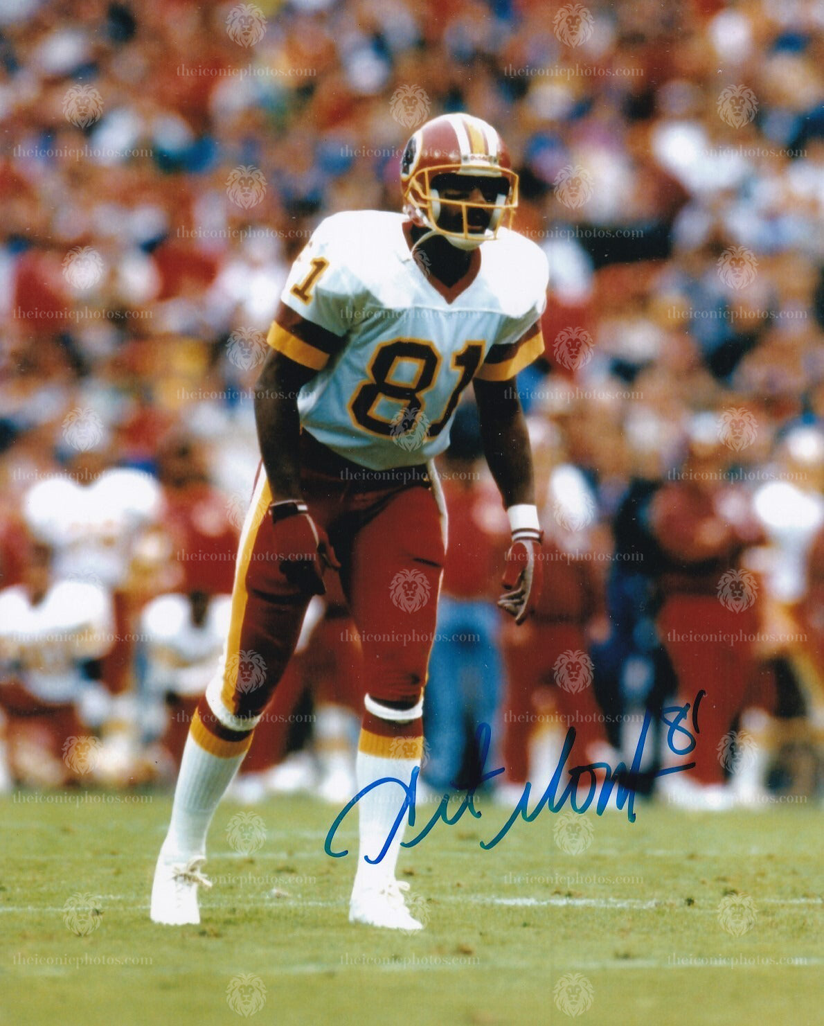 Iconic signed photograph of Art Monk with the Washington Redskins curated by The Iconic Photos
