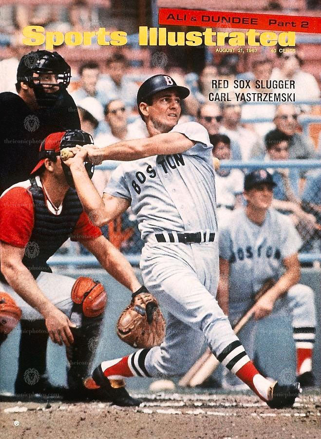 Carl Yastrzemski Boston Red Sox legend baseball canvas wall art for office and man cave decor