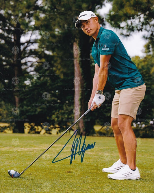 Iconic signed photograph of PGA major champion Collin Morikawa curated by The Iconic Photos