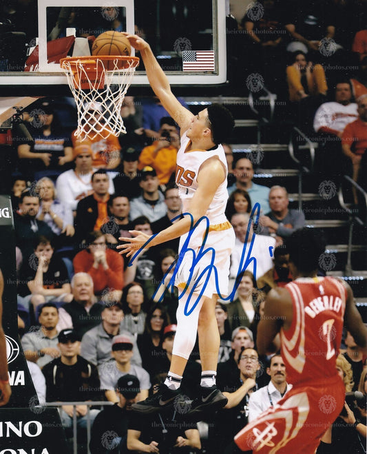 Iconic signed photograph of NBA superstar Devin Booker with the Phoenix Suns curated by The Iconic Photos