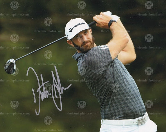 Iconic signed photograph of professional golf champion Dustin Johnson curated by The Iconic Photos
