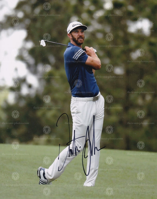 Signature signed photograph of world-renowned golfer Dustin Johnson curated by The Iconic Photos for elite collectors