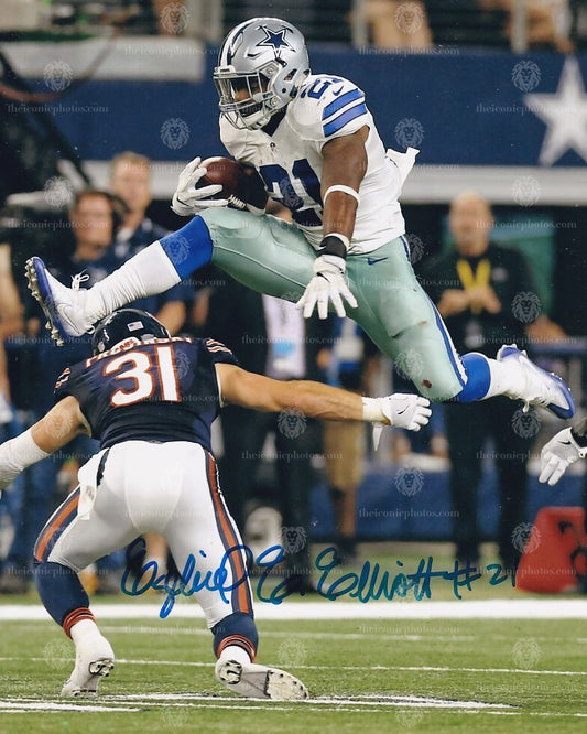 Signature signed photograph of Dallas Cowboys running back Ezekiel Elliott curated by The Iconic Photos for elite collectors