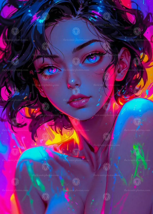 Fantasy anime girl canvas wall art with magical aesthetic for modern room decor