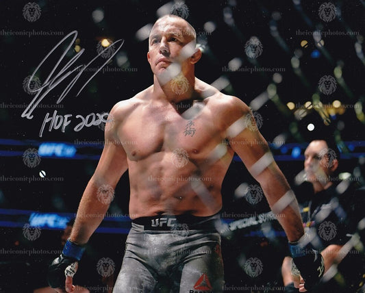 Iconic signed photograph of UFC legend Georges St-Pierre curated by The Iconic Photos
