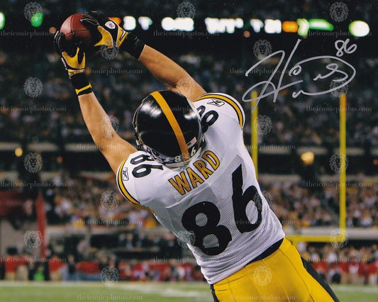 Iconic football photograph of Pittsburgh Steelers legend Hines Ward curated by The Iconic Photos