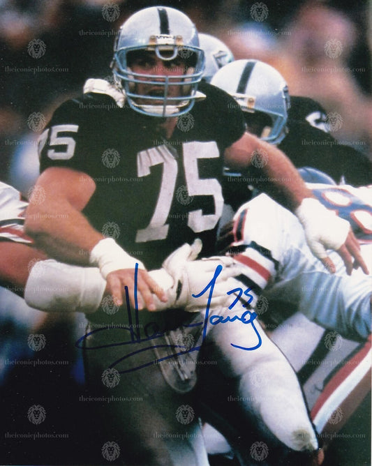 Iconic football photograph of Oakland Raiders legend Howie Long curated by The Iconic Photos