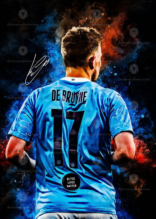 Kevin De Bruyne vision master soccer canvas wall art for sports décor