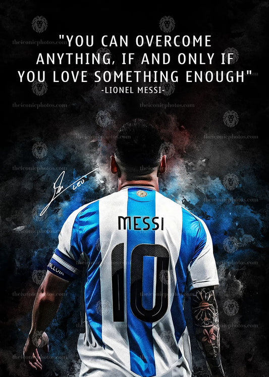 Lionel Messi inspirational quote soccer canvas wall art for motivational décor