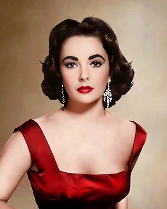 Elizabeth Taylor Classic Hollywood Canvas Wall Art – Vintage Movie Star Portrait