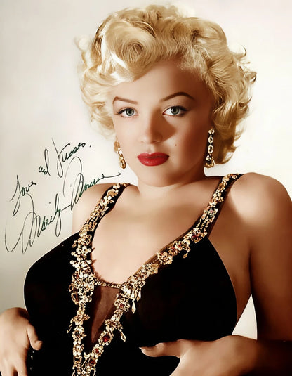Marilyn Monroe Signed Canvas Wall Art – Classic Hollywood Autograph Style Print
