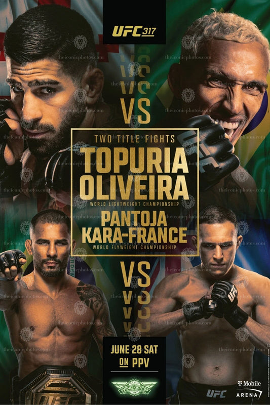 Topuria vs Oliveira elite featherweight MMA canvas wall art for man cave and office decor