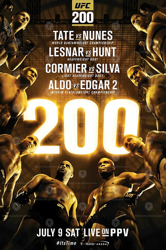 UFC 200 Tate vs Nunes bantamweight title fight MMA canvas wall art for man cave and office decor