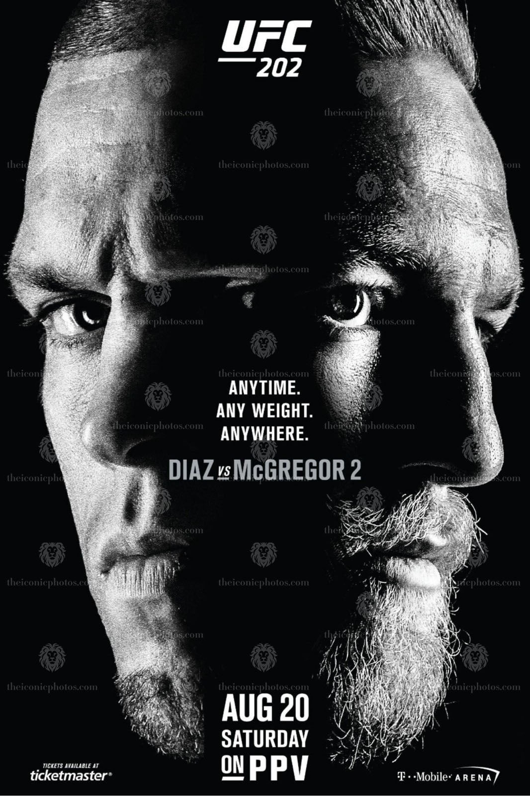 UFC 202 Diaz vs McGregor epic rivalry rematch MMA canvas wall art for man cave and office decor