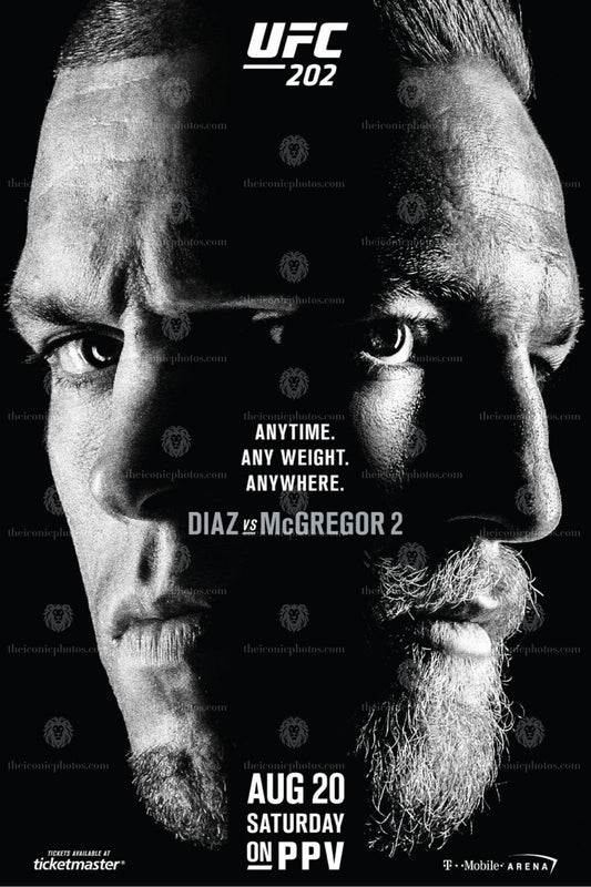 UFC 202 Diaz vs McGregor epic rivalry rematch MMA canvas wall art for man cave and office decor