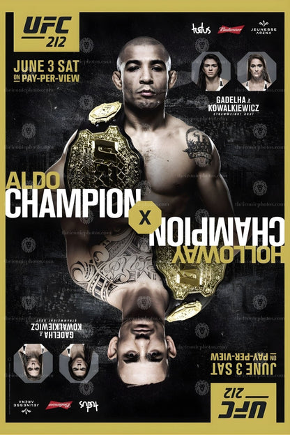 UFC 212 Aldo vs Holloway featherweight title fight MMA canvas wall art for man cave and office decor