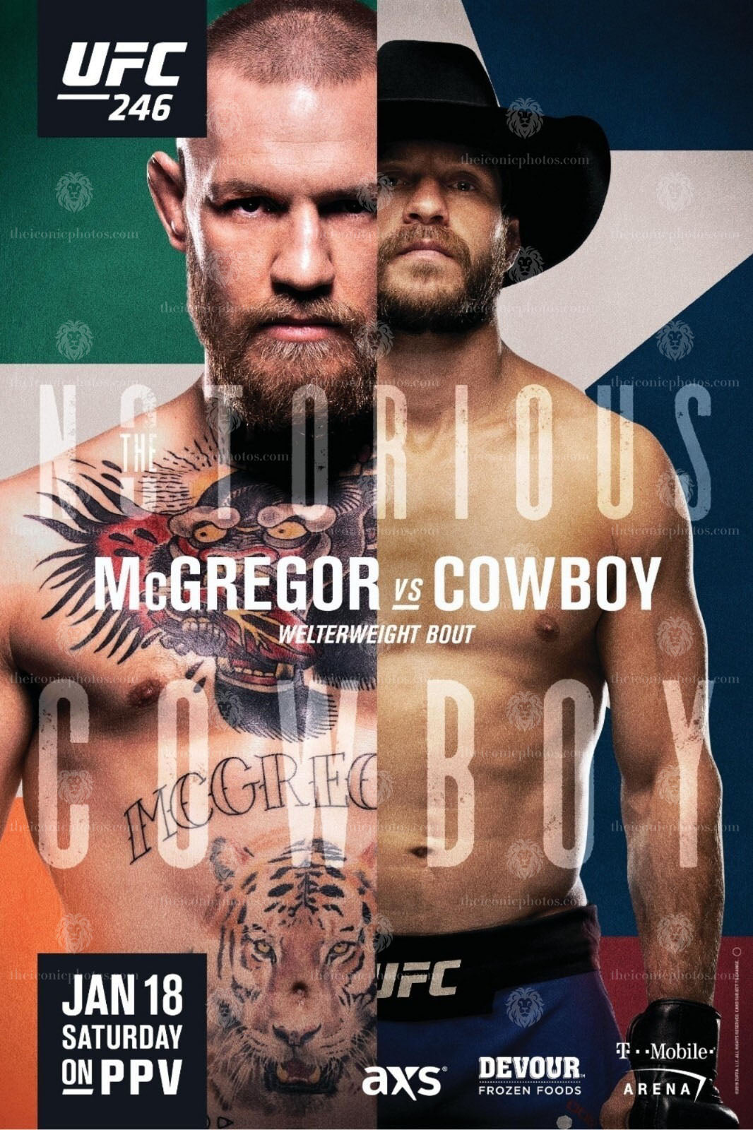 UFC 246 McGregor vs Cowboy comeback fight MMA canvas wall art for man cave and office decor