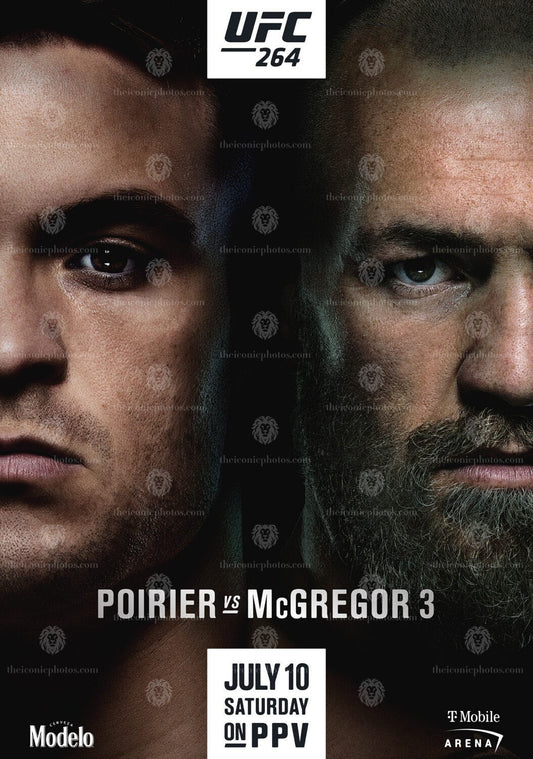 UFC 264 Poirier vs McGregor 3 lightweight trilogy fight MMA canvas wall art for man cave and office decor