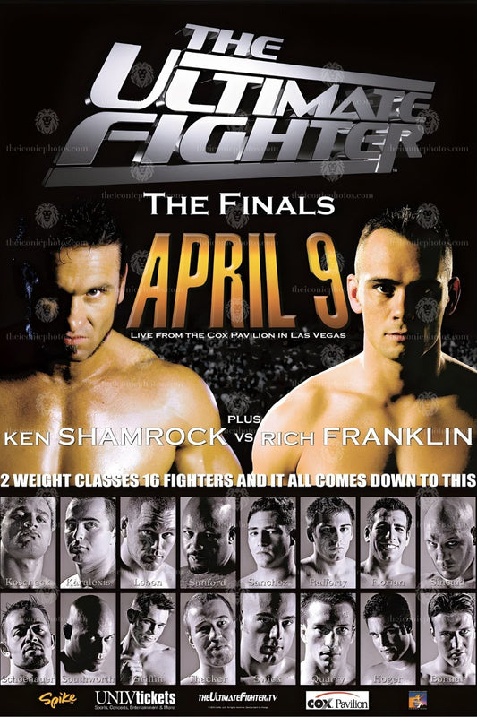 UFC TUF 1 Finale Shamrock vs Franklin legendary MMA fight canvas wall art for man cave and office decor