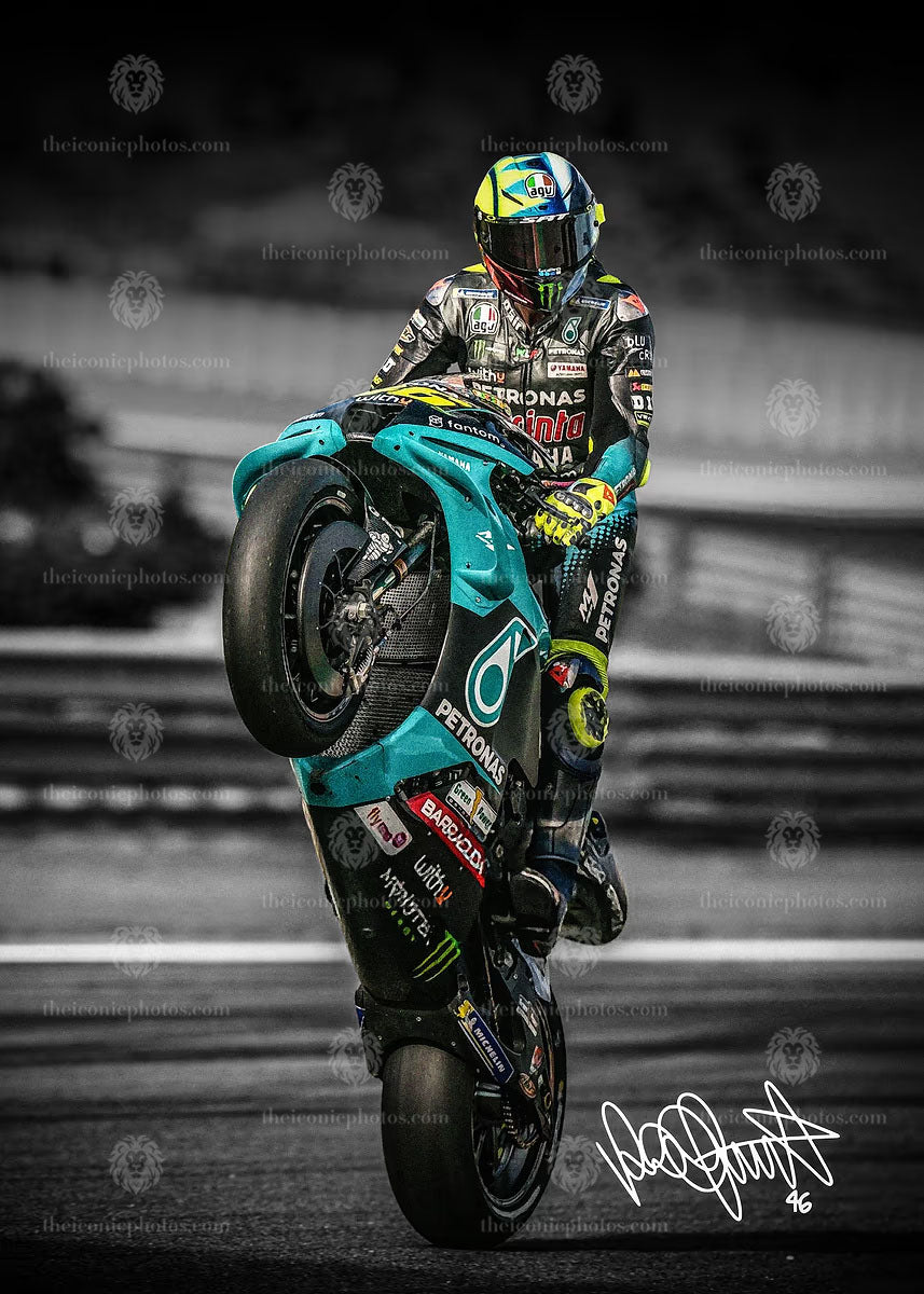 Valentino Rossi motorcycle racing canvas wall art for motorsport décor